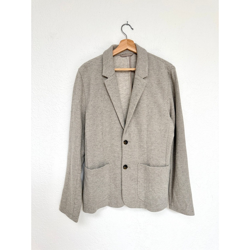 Marine Layer Pacifica Stretch Twill Blazer Mens Herringbone Tan Sport Coat M